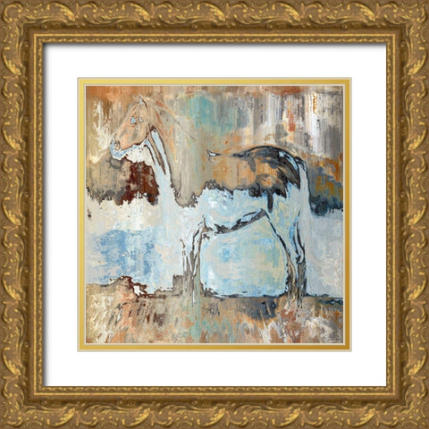 Horse On A Hill Gold Ornate Wood Framed Art Print with Double Matting by Bolokofsky, Ronald