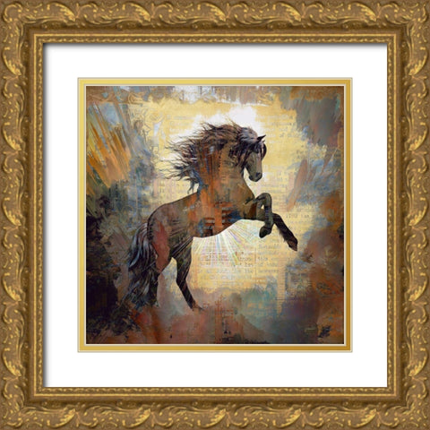 Horse Tales I Gold Ornate Wood Framed Art Print with Double Matting by Bolokofsky, Ronald