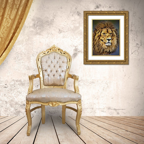 King of the Jungle Gold Ornate Wood Framed Art Print with Double Matting by Bolokofsky, Ronald