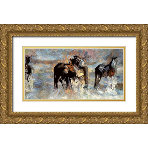 Passing the Day Gold Ornate Wood Framed Art Print with Double Matting by Bolokofsky, Ronald
