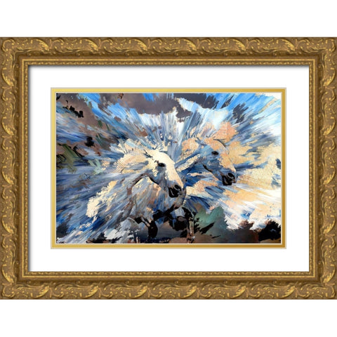 Run Like the Wind Gold Ornate Wood Framed Art Print with Double Matting by Bolokofsky, Ronald
