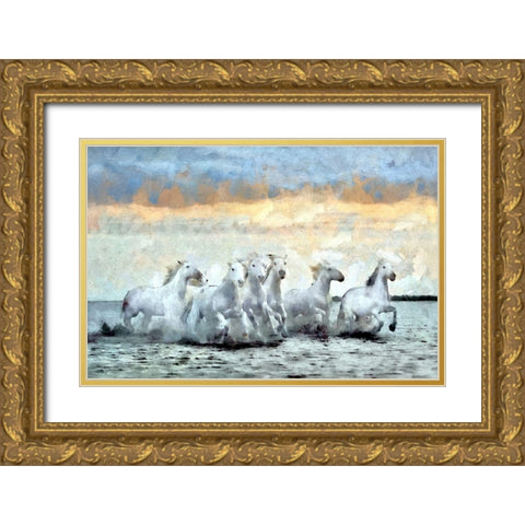 Water Run Gold Ornate Wood Framed Art Print with Double Matting by Bolokofsky, Ronald