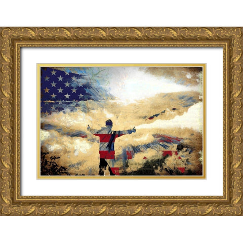 America the Beautiful Gold Ornate Wood Framed Art Print with Double Matting by Bolokofsky, Ronald