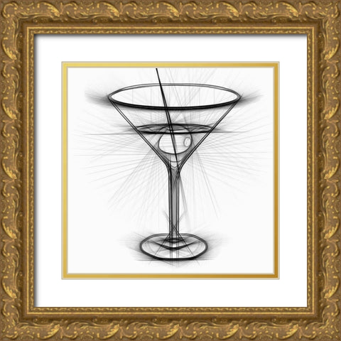 Cocktail I Gold Ornate Wood Framed Art Print with Double Matting by Bolokofsky, Ronald