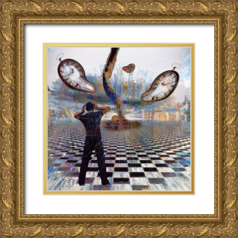 Dali Time  Gold Ornate Wood Framed Art Print with Double Matting by Bolokofsky, Ronald