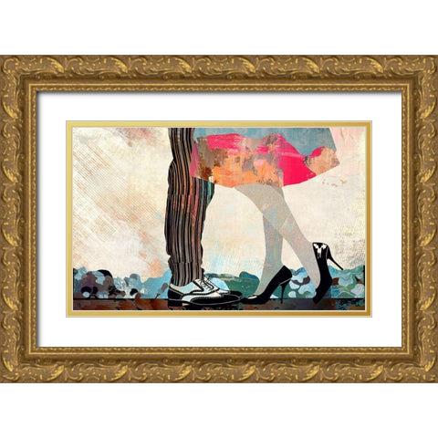 Dancing the Blues Away Gold Ornate Wood Framed Art Print with Double Matting by Bolokofsky, Ronald