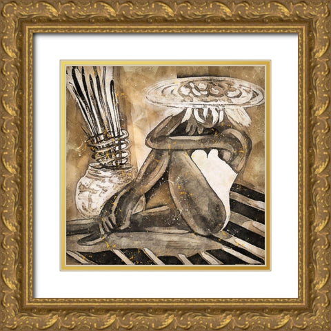 Kick Back Gold Ornate Wood Framed Art Print with Double Matting by Bolokofsky, Ronald