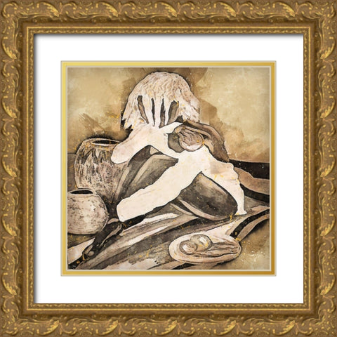 Lunch Break Gold Ornate Wood Framed Art Print with Double Matting by Bolokofsky, Ronald