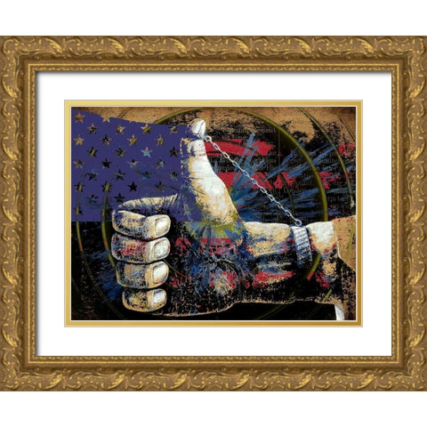 Thumbs Up to America  Gold Ornate Wood Framed Art Print with Double Matting by Bolokofsky, Ronald