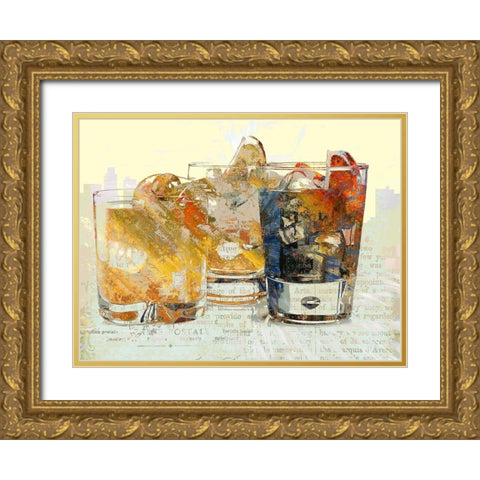 Toast of the Town II Gold Ornate Wood Framed Art Print with Double Matting by Bolokofsky, Ronald