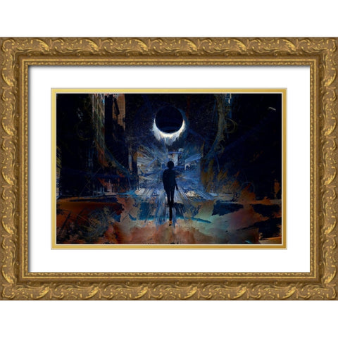 Total Eclipse Gold Ornate Wood Framed Art Print with Double Matting by Bolokofsky, Ronald