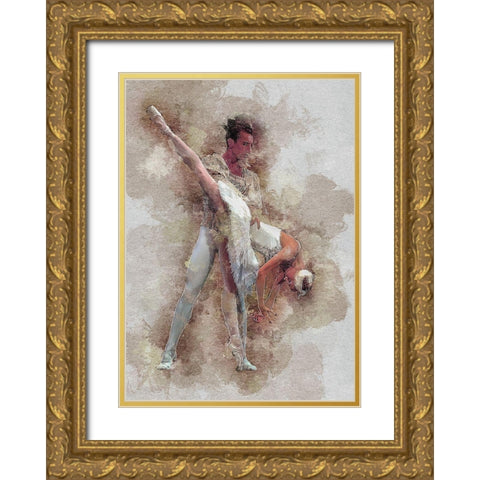 Ballet Gold Ornate Wood Framed Art Print with Double Matting by Bolokofsky, Ronald