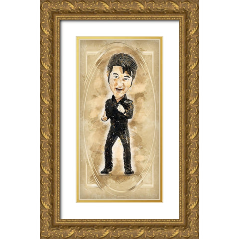 Elvis Gold Ornate Wood Framed Art Print with Double Matting by Bolokofsky, Ronald