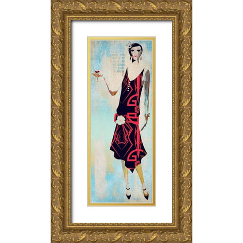 Roaring Twentys Fashion II Gold Ornate Wood Framed Art Print with Double Matting by Bolokofsky, Ronald