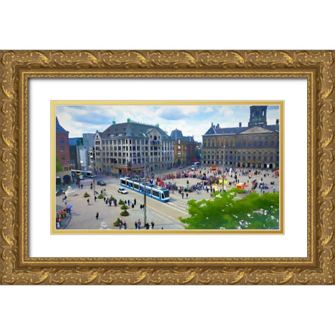 Streets of Amsterdam II Gold Ornate Wood Framed Art Print with Double Matting by Bolokofsky, Ronald