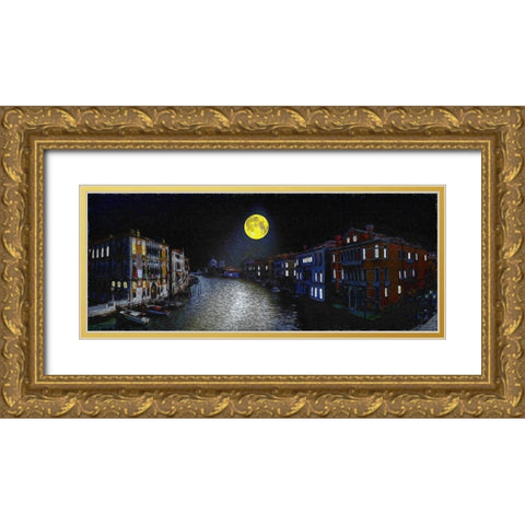 Venice Moon Gold Ornate Wood Framed Art Print with Double Matting by Bolokofsky, Ronald