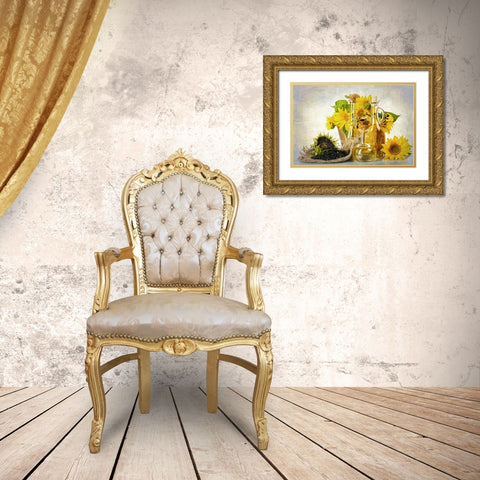 Sunflowers Seeds and Oil Gold Ornate Wood Framed Art Print with Double Matting by Bolokofsky, Ronald