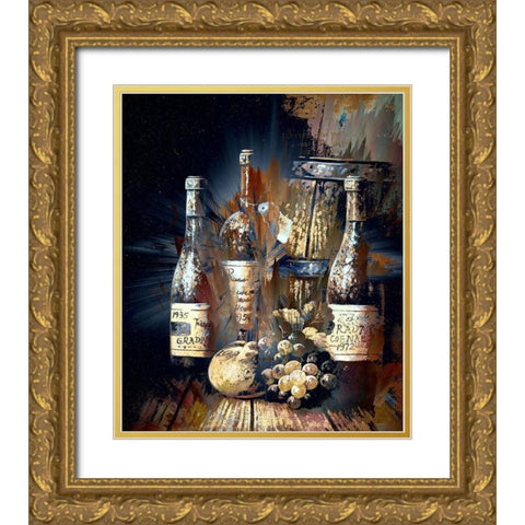 Vintage Wine I Gold Ornate Wood Framed Art Print with Double Matting by Bolokofsky, Ronald