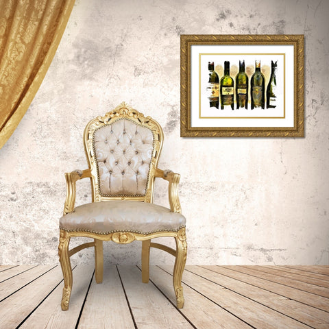 Vintage Wines II Gold Ornate Wood Framed Art Print with Double Matting by Bolokofsky, Ronald