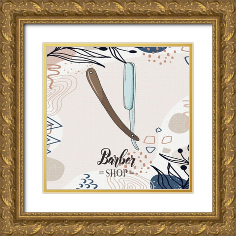 Barber Shop 51 Gold Ornate Wood Framed Art Print with Double Matting by Bolokofsky, Ronald