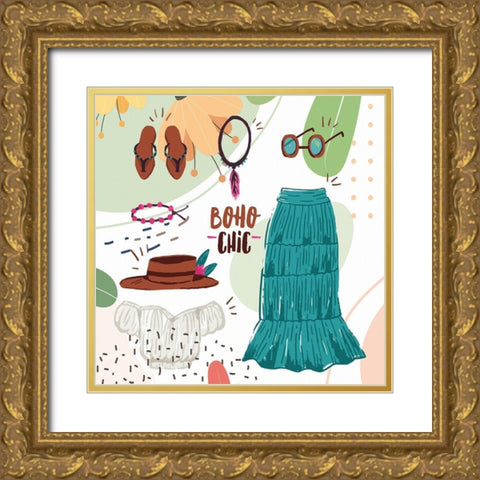 Boho Chic 796 Gold Ornate Wood Framed Art Print with Double Matting by Bolokofsky, Ronald