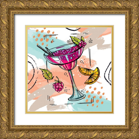Cocktail Celebration I Gold Ornate Wood Framed Art Print with Double Matting by Bolokofsky, Ronald
