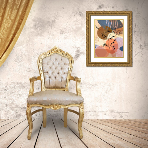 Floral Abstract 304 Gold Ornate Wood Framed Art Print with Double Matting by Bolokofsky, Ronald