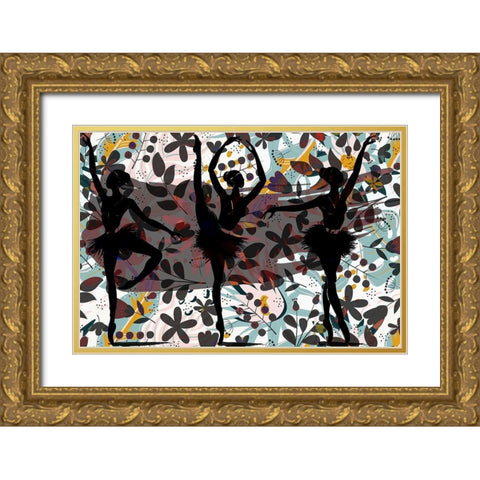 Garden Ballet 418 Gold Ornate Wood Framed Art Print with Double Matting by Bolokofsky, Ronald