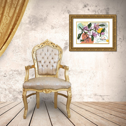 Magnolia 742 Gold Ornate Wood Framed Art Print with Double Matting by Bolokofsky, Ronald