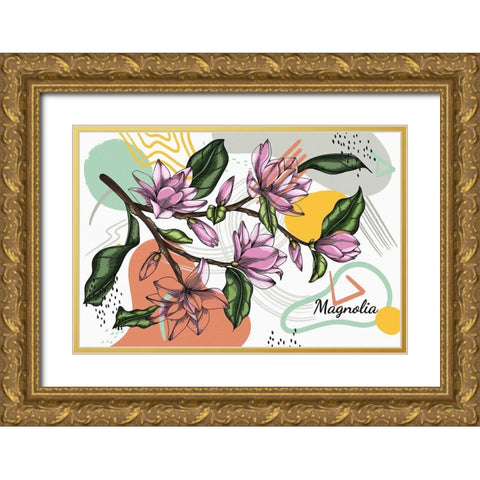 Magnolia 742 Gold Ornate Wood Framed Art Print with Double Matting by Bolokofsky, Ronald