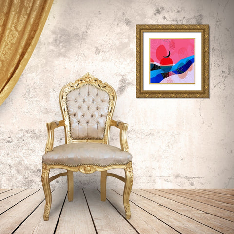 Mid Century Abstract 582 Gold Ornate Wood Framed Art Print with Double Matting by Bolokofsky, Ronald