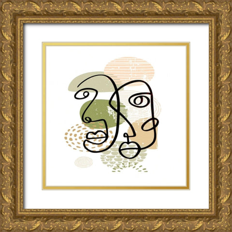 Mid Century Smile 91 Gold Ornate Wood Framed Art Print with Double Matting by Bolokofsky, Ronald