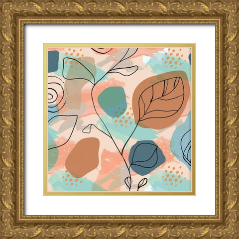 Organic Shapes 244 Gold Ornate Wood Framed Art Print with Double Matting by Bolokofsky, Ronald