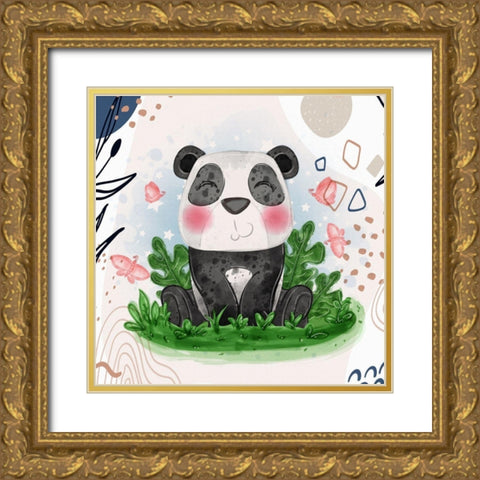 Panda Garden Gold Ornate Wood Framed Art Print with Double Matting by Bolokofsky, Ronald