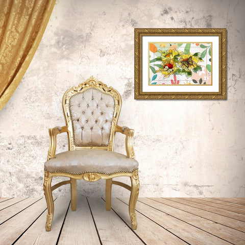 Sunflower Garden 135 Gold Ornate Wood Framed Art Print with Double Matting by Bolokofsky, Ronald