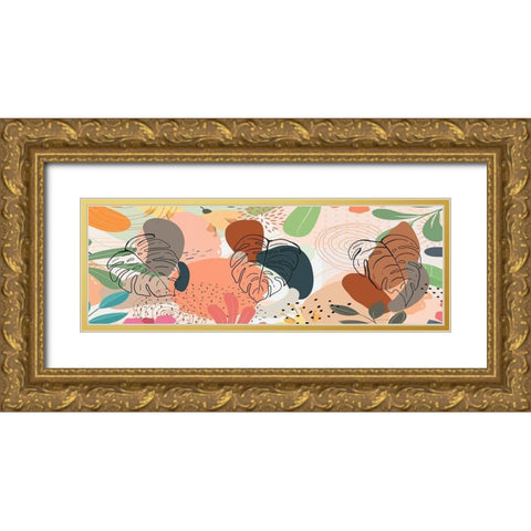 Tropical Leaves 19 Gold Ornate Wood Framed Art Print with Double Matting by Bolokofsky, Ronald