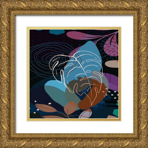 Tropical Leaves 29C Gold Ornate Wood Framed Art Print with Double Matting by Bolokofsky, Ronald