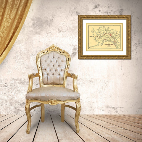 Alaska Gold Fields - Lee 1897 Gold Ornate Wood Framed Art Print with Double Matting by Lee