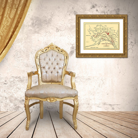 Alaskan Gold Fields - Lee 1897 Gold Ornate Wood Framed Art Print with Double Matting by Lee