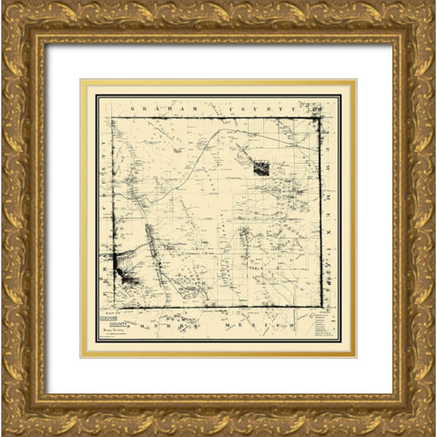 Cochise Arizona - Howe 1890 Gold Ornate Wood Framed Art Print with Double Matting by Howe