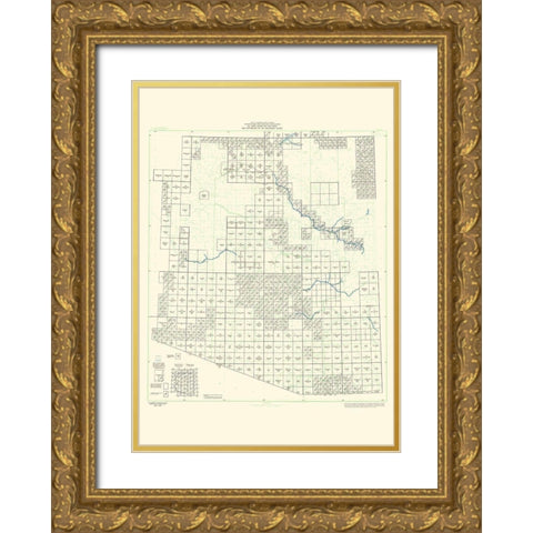 Arizona Arizona Sheet - USGS 1967 Gold Ornate Wood Framed Art Print with Double Matting by USGS