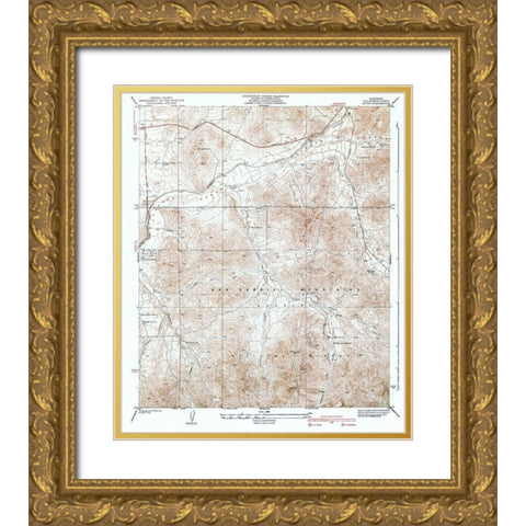 Acton California Quad - USGS 1939 Gold Ornate Wood Framed Art Print with Double Matting by USGS