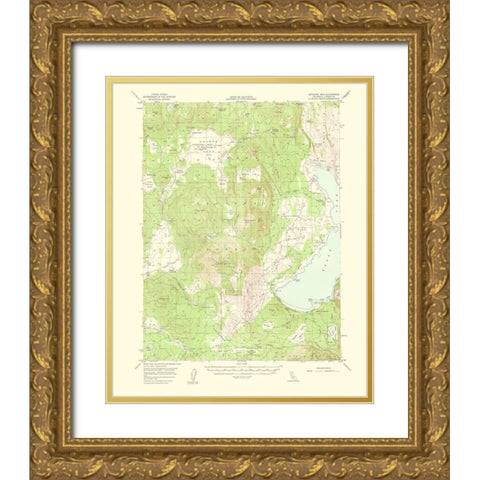 Antelope Mountain California Quad - USGS 1963 Gold Ornate Wood Framed Art Print with Double Matting by USGS