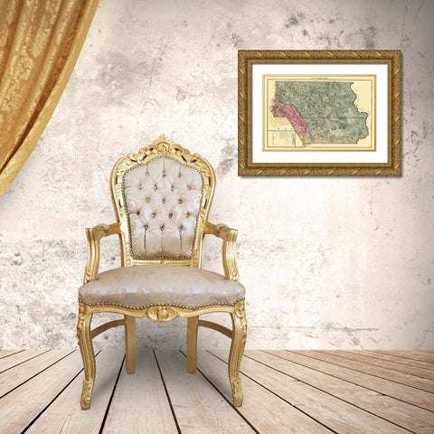 Santa Clara Northeast California Landowner Gold Ornate Wood Framed Art Print with Double Matting by Thomas