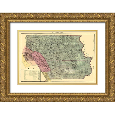Santa Clara Northeast California Landowner Gold Ornate Wood Framed Art Print with Double Matting by Thomas