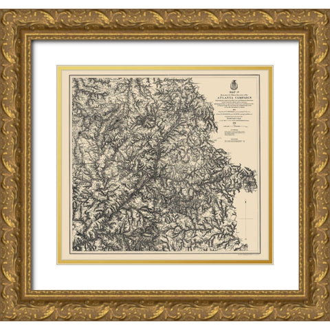 Atlanta Campaign IV - Ruger 1864 Gold Ornate Wood Framed Art Print with Double Matting by Ruger