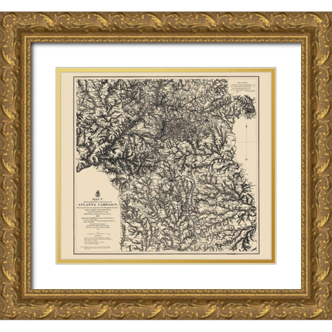 Atlanta Campaign V - Ruger 1864 Gold Ornate Wood Framed Art Print with Double Matting by Ruger