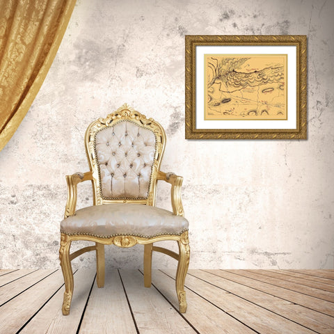 Lookout Mountain Battle Tennessee - Blakeslee Gold Ornate Wood Framed Art Print with Double Matting by Blakeslee