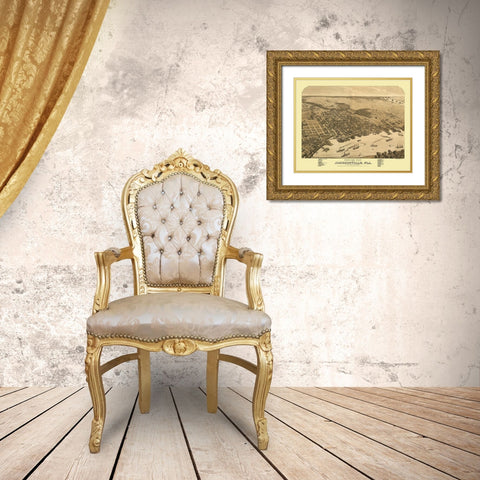 Jacksonville Florida - Alvord 1876 Gold Ornate Wood Framed Art Print with Double Matting by Alvord
