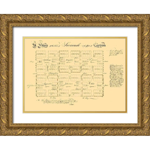 Savannah Georgia - Carson 1761 Gold Ornate Wood Framed Art Print with Double Matting by Carson